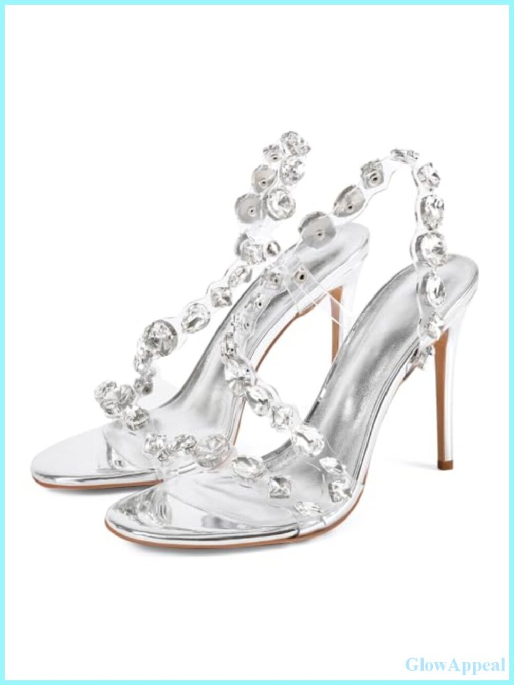 Rhinestone Clear High Heel Sandals Open Toe Stiletto Dress Heels